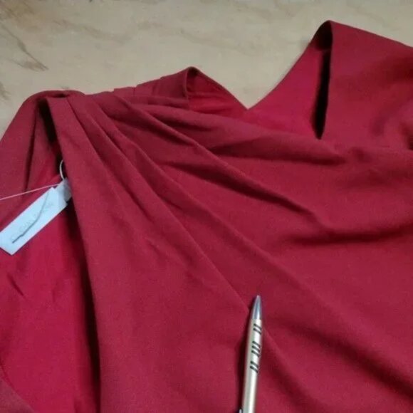 Jonathan Simkhai Dia Top 10 NWT Red Crepe Asymmetrical One Shoulder Blouse - Picture 10 of 10